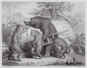 Tilki Reynard: İdam Yolu (gravür) by Heinrich Leutemann