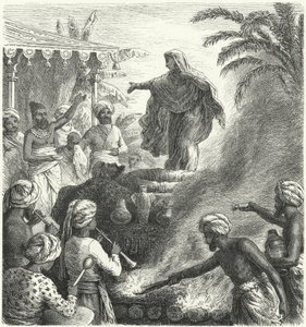 Suttee, Hindu cenaze geleneği (gravür) by Heinrich Leutemann