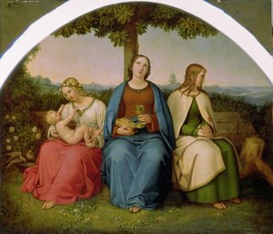 İnanç, Umut ve Sevgi, 1819 (tahta üzerine yağlı boya) by Heinrich Maria von Hess