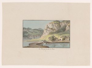 Lac de Joux'daki Le Pont'un görünümü Au Pont prés du Lac de Joux (nesne üzerindeki başlık) İsviçre'den görüntüler (dizi başlığı) Collection de quelques vues dessinées en Suisse d'après nature (seri başlığı)