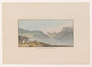 Gezicht op Les Charbonnières bij het Lac de Joux Charbonieres