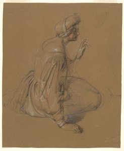 Oturan Bir Kadının İncelenmesi: St. Elizabeth by Heinrich Schwemminger