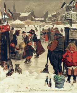 Berlin buz pisti by Heinrich Zille