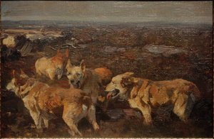 köpekler by Heinrich von Zügel