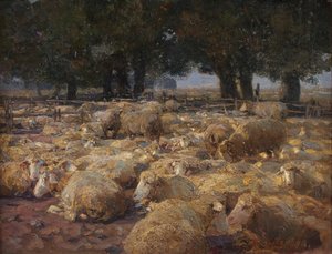 Schafpark (Heidemoor) by Heinrich von Zügel
