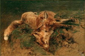 iki tilki by Heinrich von Zügel