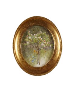 Gül Çalı ve Süsen (kağıt üzerine sulu boya) by Helen Allingham