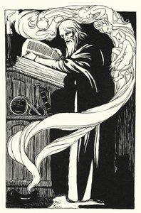 Archimago, Kötü Ruhlarını çağırıyor (gravür) by Helen S. Kuck