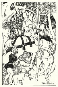 Kızıl Haç ve Ormandaki Lady Una (gravür) by Helen S. Kuck