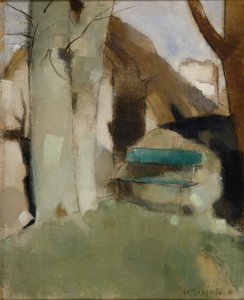 Duvardaki Gölge II Yeşil Bank, 1928. by Helene Schjerfbeck