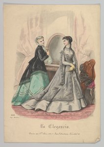 Aynalı İki Kadın, No. 868, La Elegancia San Sebastian, 19. yüzyıl. by Heloise Leloir