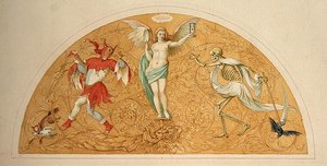 İç Dekorasyon için Tasarım (grafit, kalem ve kağıt üzerine sulu boya) by Helwig Reinhard Hochapfel