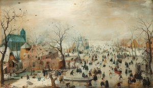 Patenciler ile kış manzarası. 1608 civarında