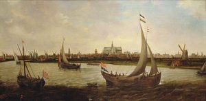 Haarlem'in kuzeyden görünümü (tuval üzerine yağlı boya) by Hendrick Cornelisz. Vroom