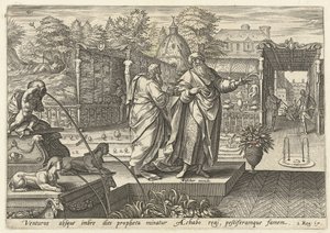 İlyas, Kral Ahab için kuraklık olacağını tahmin ediyor İlyas Tarihi (dizi adı) by Hendrick Goltzius (rejected attribution)