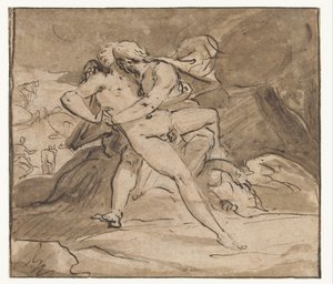 Jüpiter Io'yu kucaklıyor by Hendrick Goltzius (school of)