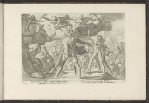 Devlerin Tanrıların Dünyasına Saldırısı Ovid'in Metamorfozları (dizi başlığı) Re-creations of P. Ovidius Naso (dizi başlığı) by Hendrick Goltzius (workshop of)