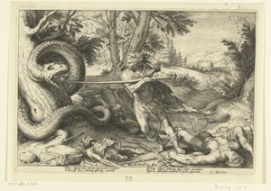 Cadmus ejderhayı öldürür Ovid