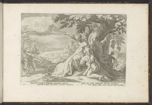 Clymene, güneş tanrısı olan babası Phaëthon'a işaret ediyor Ovid'in Metamorfozları (dizi başlığı) Re-creations of P. Ovidius Naso (dizi başlığı) by Hendrick Goltzius (workshop of)