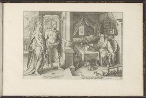 Juno ve Jüpiter, Tiresias Ovid'in Metamorphoses (dizi başlığı) Re-creations of P. Ovidius Naso'ya (dizi başlığı) danışıyor by Hendrick Goltzius (workshop of)