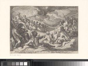 Jüpiter, Olympian tanrılarından Ovid'in Metamorfozları için tavsiye ister (serinin adı) by Hendrick Goltzius (workshop of)