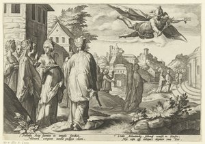 Mercury, Herse Ovid'in Metamorphoses'ına (seri başlığı) aşık oluyor by Hendrick Goltzius (workshop of)