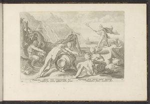 Neptün ve nehir tanrıları bir sele neden olur Ovid'in Metamorfozları (dizi başlığı) P. Ovidius Naso'nun yeniden yaratımları (dizi başlığı) by Hendrick Goltzius (workshop of)