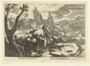 Thisbe bir aslandan kaçar Ovid