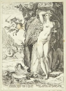 Andromeda Perseus tarafından kurtarıldı by Hendrick Goltzius