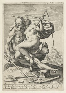 Emek ve Sanayi (İşçi / Diligentia) Emek, Çalışkanlık, Uygulama ve Sanatın Ödülü (dizi başlığı) by Hendrick Goltzius