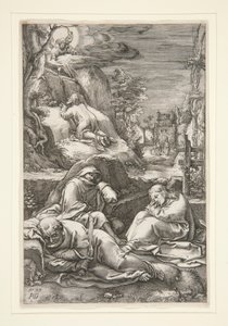 Zeytin Dağındaki İsa / Bahçedeki Acı by Hendrick Goltzius