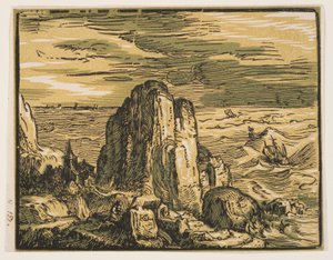 Deniz Kıyısındaki Uçurum by Hendrick Goltzius