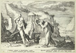 Deukalion ve Pyrrha dünyayı yeniden dolduruyor by Hendrick Goltzius