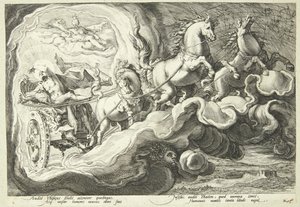 Phaeton güneş arabasını kullanıyor by Hendrick Goltzius