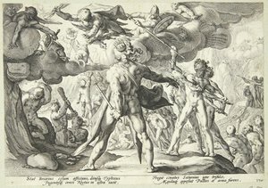 Devler göklere hücum ediyor by Hendrick Goltzius