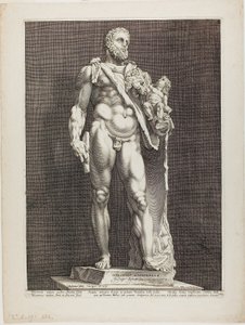 Herkül ve Telephos, Üç Ünlü Antik Heykelden iki tabak by Hendrick Goltzius