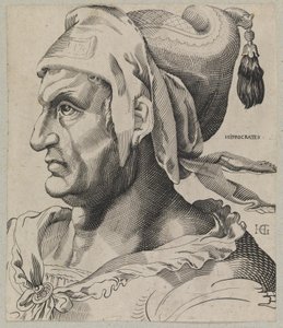 Hipokrat. Profildeki erkek büstü by Hendrick Goltzius