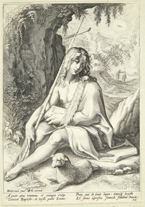 Vaftizci Yahya çölde by Hendrick Goltzius