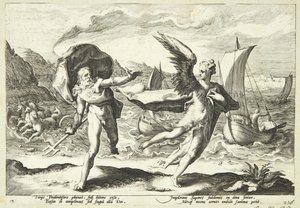 Koronis kargaya dönüştü by Hendrick Goltzius