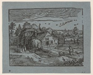 Çiftlik Evi ile Manzara by Hendrick Goltzius