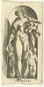 Aşk Hayır kurumu (nesne üzerindeki başlık) Yedi Erdem (dizi adı) by Hendrick Goltzius