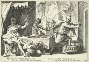 Lykaon bir kurda dönüşüyor by Hendrick Goltzius