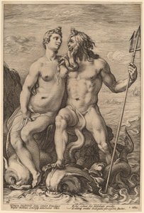 Neptün ve Amfitrit by Hendrick Goltzius