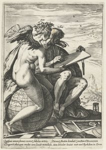 Egzersiz ve Sanat (Ars/Usus) Emek, Çalışkanlık, Uygulama ve Sanatın Ödülü (dizi başlığı) by Hendrick Goltzius