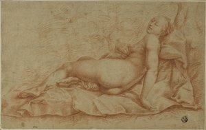uzanmış Venüs by Hendrick Goltzius