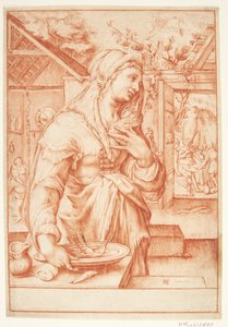 Sarah mutfakta by Hendrick Goltzius