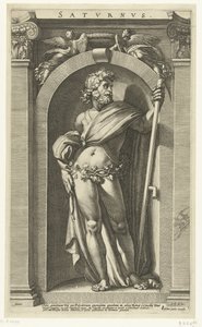 Satürn Satürn (nesne üzerindeki başlık) Sekiz Klasik Tanrı (dizi adı) by Hendrick Goltzius