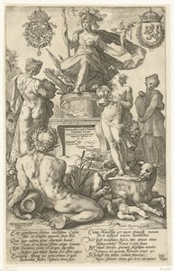 Baskı serisi için başlık baskısı Roma kahramanları Roma (nesne üzerindeki başlık) Roma Kahramanları (dizi adı) by Hendrick Goltzius