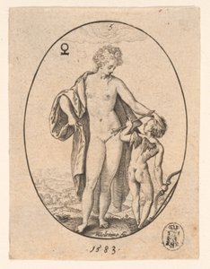 Venüs ve Aşk Tanrısı by Hendrick Goltzius