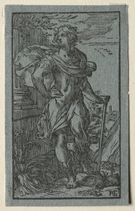 Bastonla duran genç adam by Hendrick Goltzius